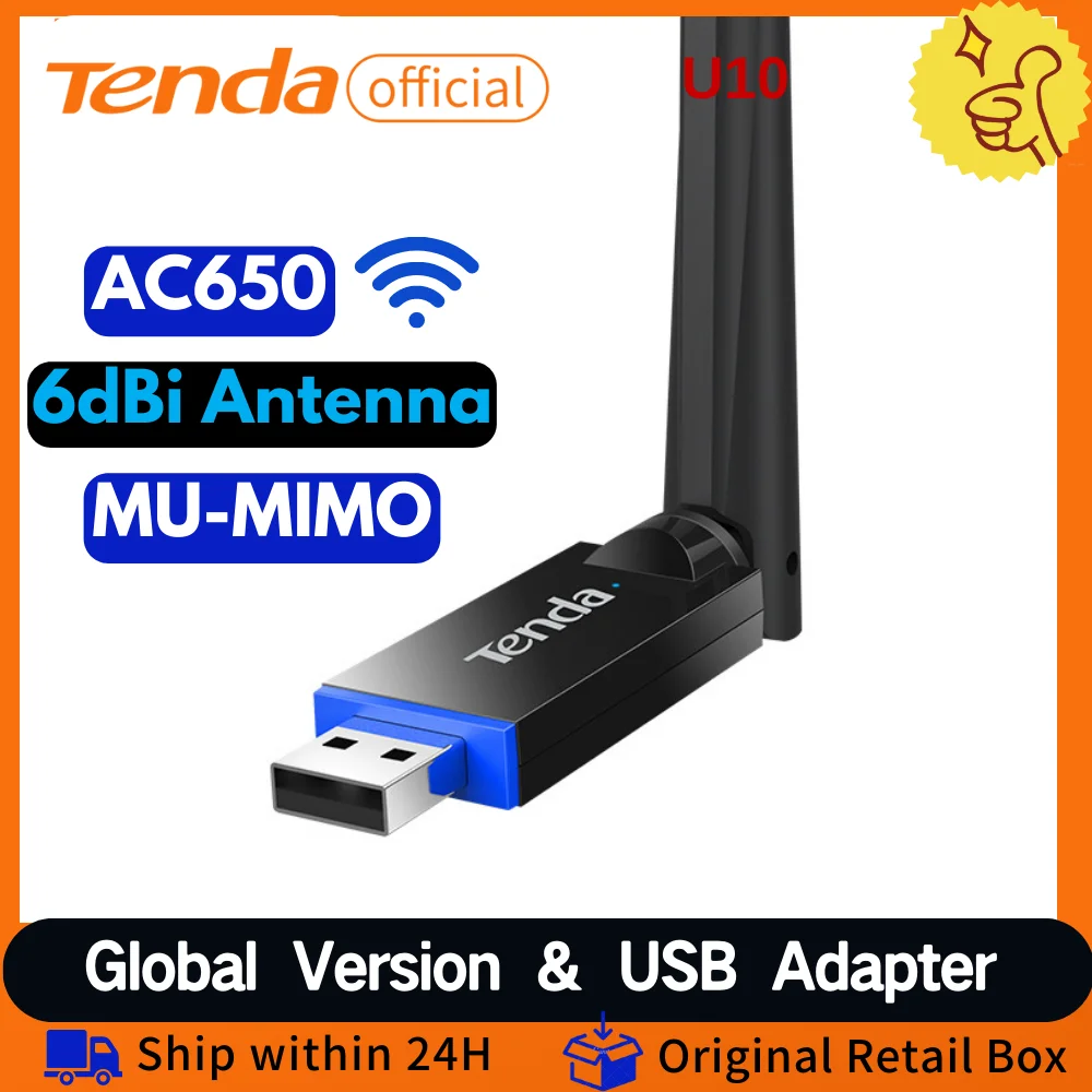 Tenda WIFI  USB 3.0 AC1300 U12 Netwrok ī 5G    USB , Windows Linux Mac  2.4G WIFI ī